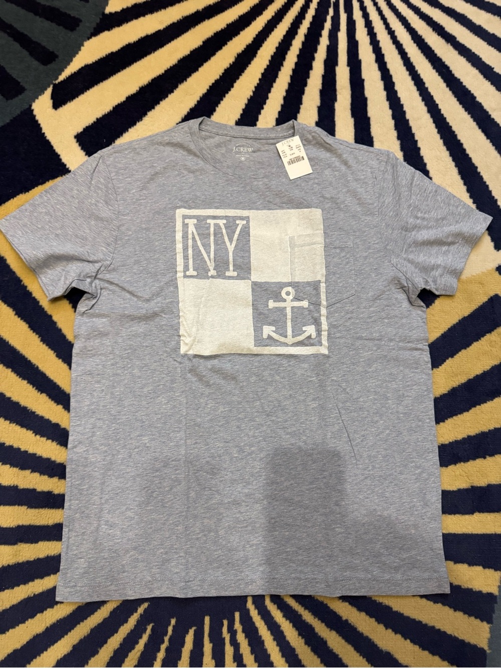 J. Crew Men’s NY Anchor Graphic Tee - Heather Gray